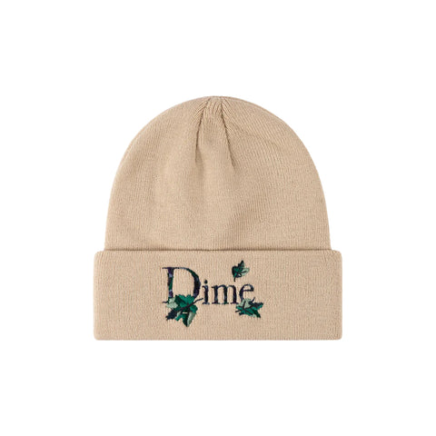 Classic Leafy Fold Beanie Light Beige