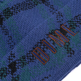 Wavy Plaid Cuff Beanie Teal