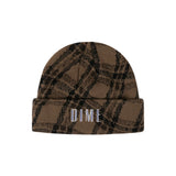 Wavy Plaid Cuff Beanie Wood