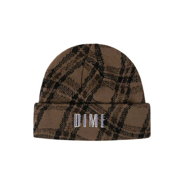 Wavy Plaid Cuff Beanie Wood