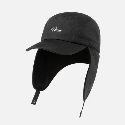 Cursive Earflap Cap  Black