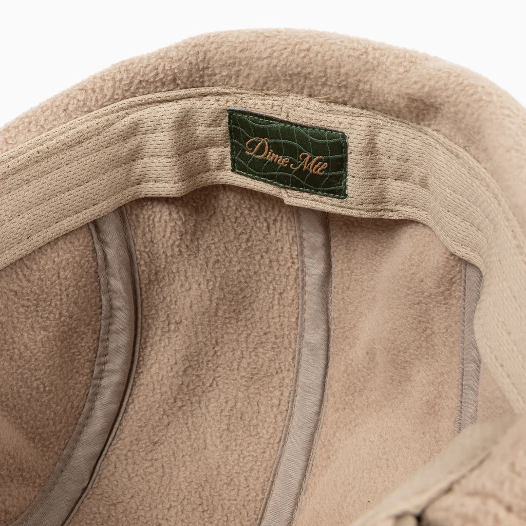 Cursive Earflap Cap  Tan