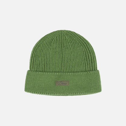 Cursive Rib Beanie  Khaki Green