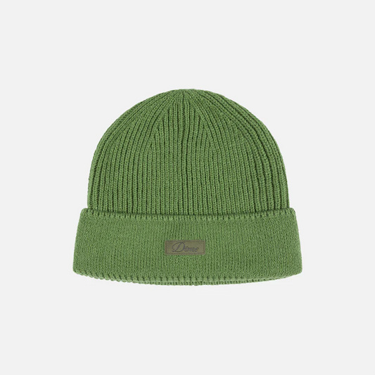 Cursive Rib Beanie  Khaki Green