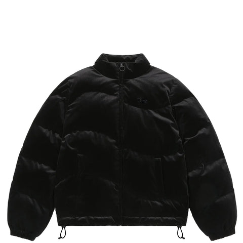 VELVET QUILTED PUFFER  Black