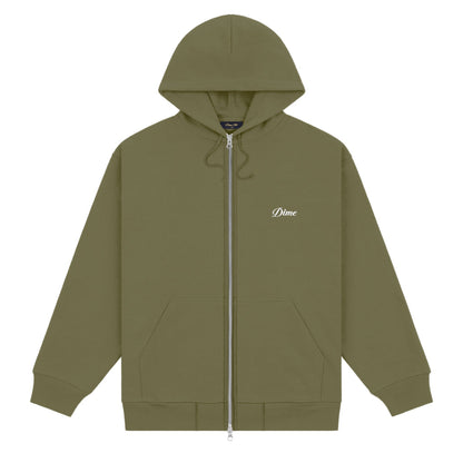 CURSIVE ZIP-HOODIE Dark olive