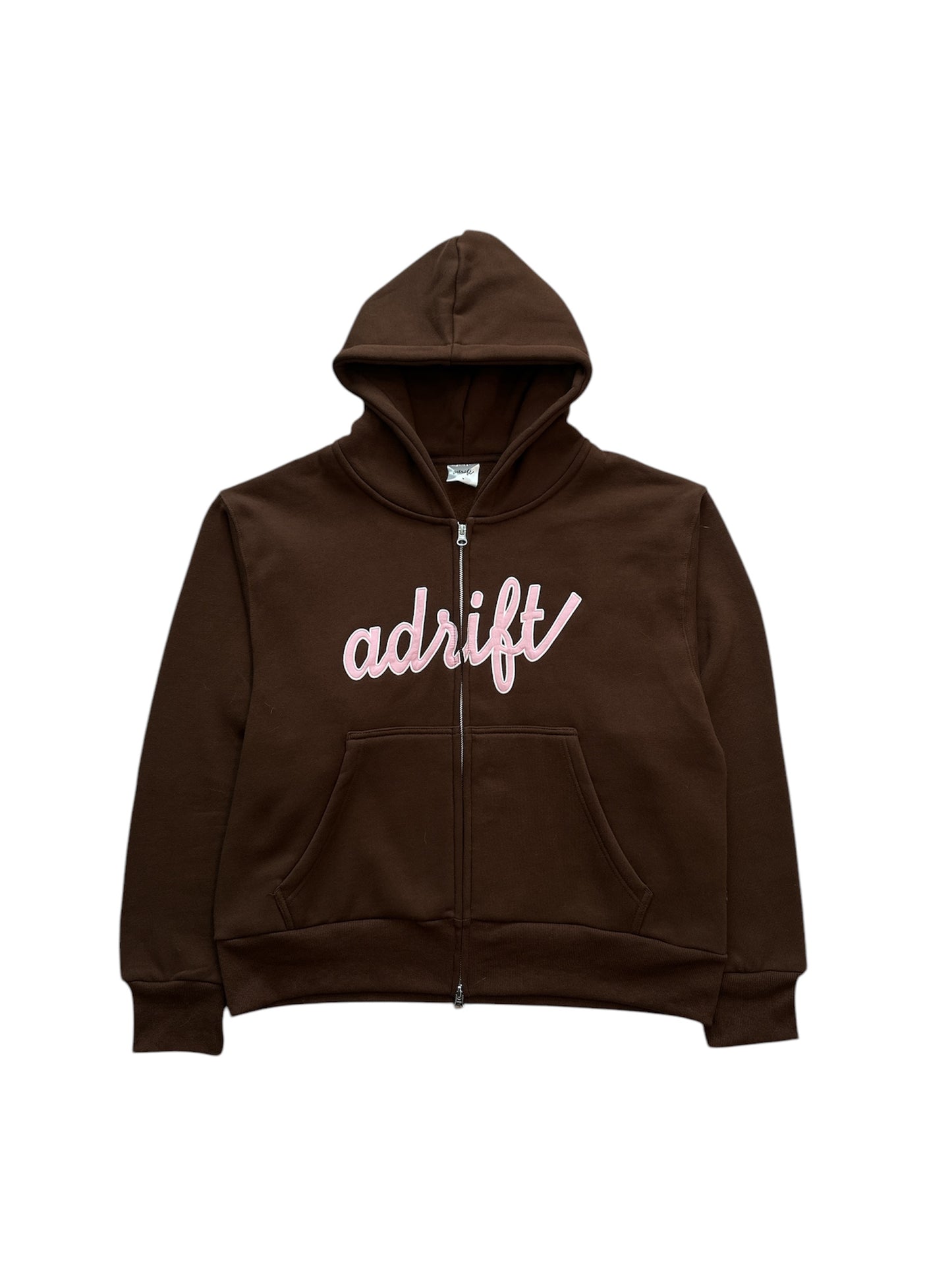 Adrift Script Zip Up Brown Pink