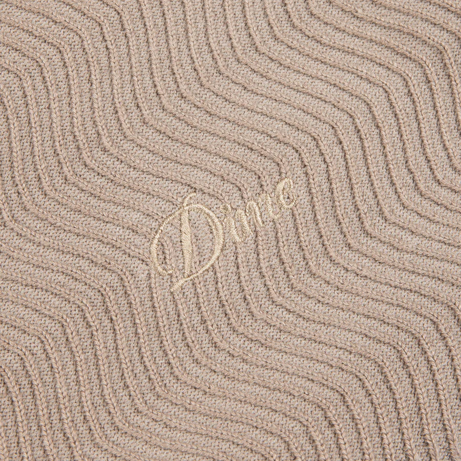 Wave cable knit tan