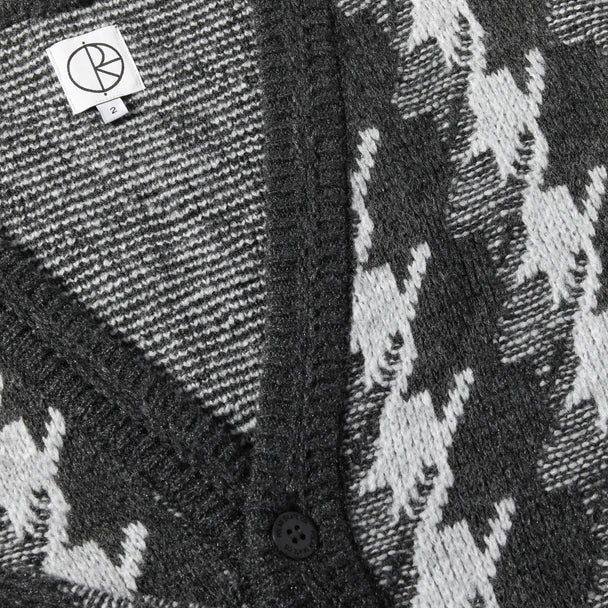 LOUIS CARDIGAN HOUNDSTOOTH GREY