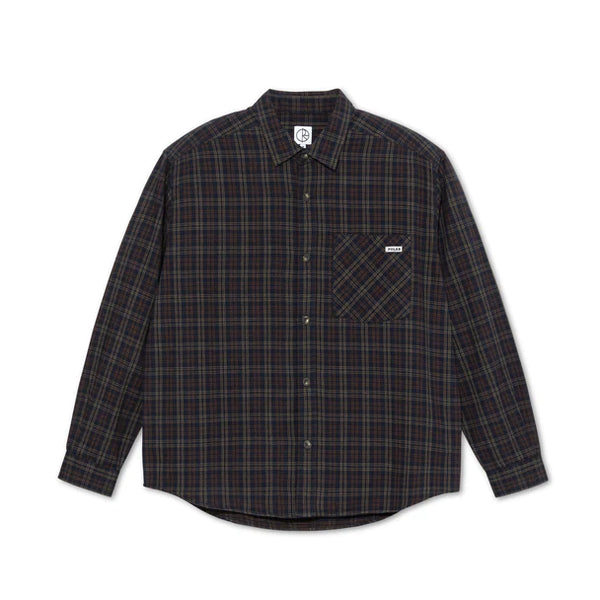 MITCHELL LS FLANNEL SHIRT NAVY BROWN