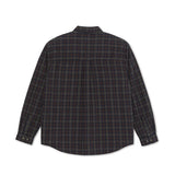 MITCHELL LS FLANNEL SHIRT NAVY BROWN