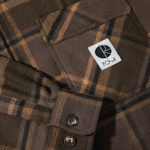 Mike LS Flannel Shirt Brown Mauve