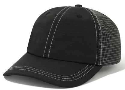 Nylon Ripstop 6 Panel Cap Black