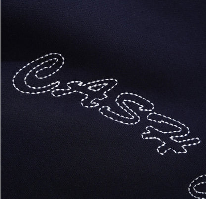 Stitch Logo Pullover Hood Navy