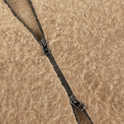Mohair Double Zip Knit  Camel