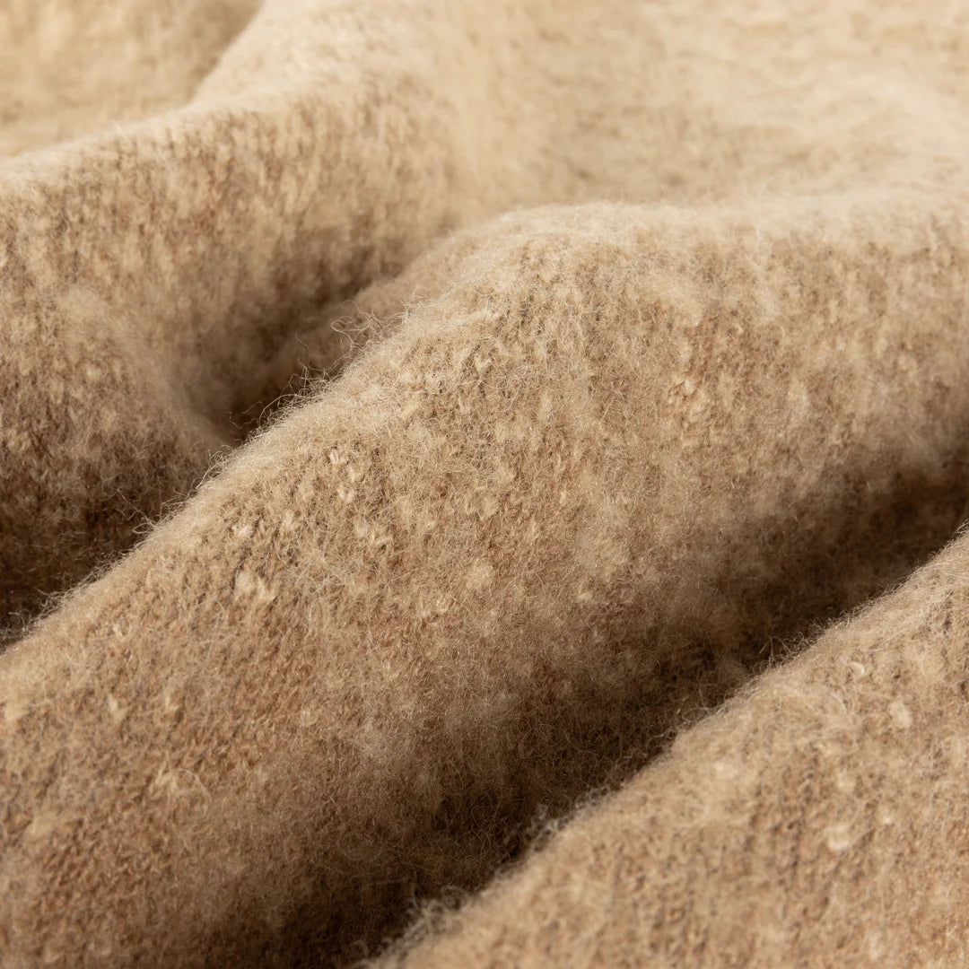 Mohair Double Zip Knit  Camel