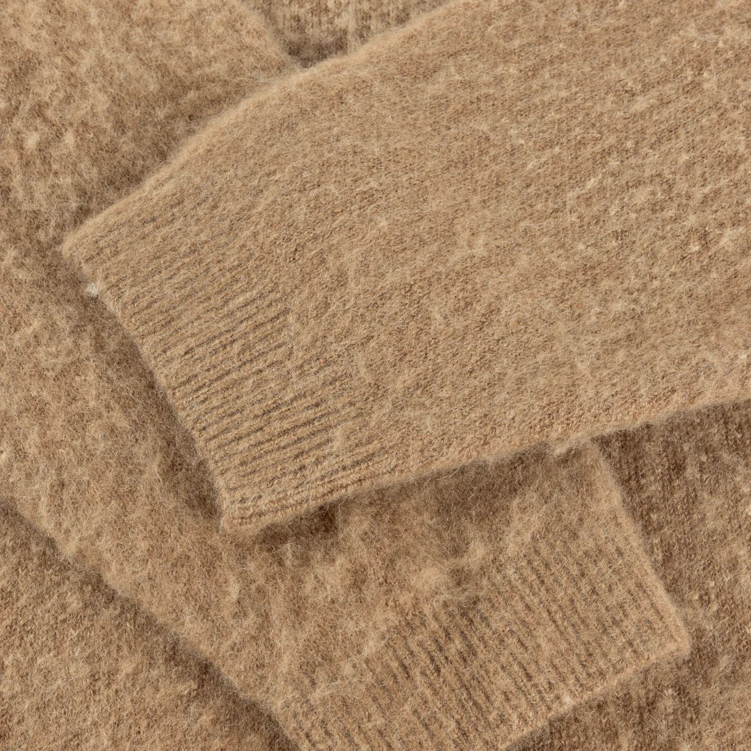 Mohair Double Zip Knit  Camel