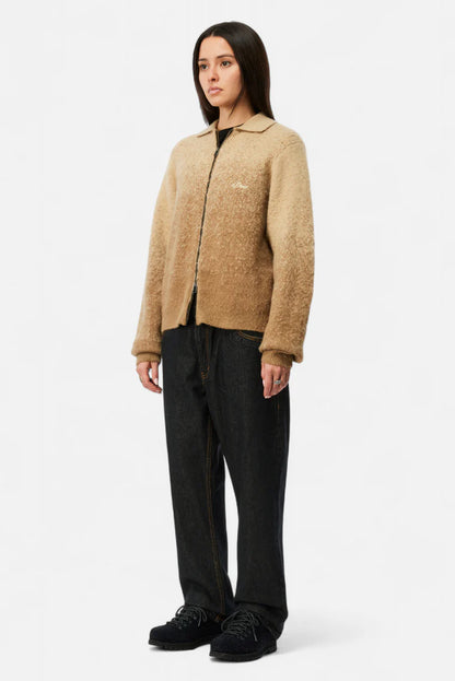Mohair Double Zip Knit  Camel