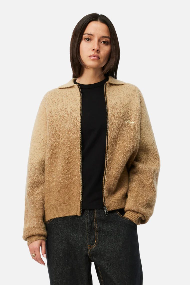 Mohair Double Zip Knit  Camel