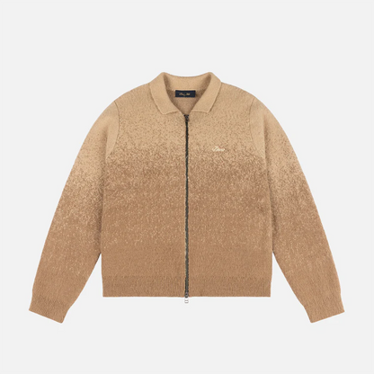 Mohair Double Zip Knit  Camel