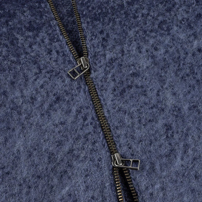 Mohair Double Zip Knit  Midnight Blue