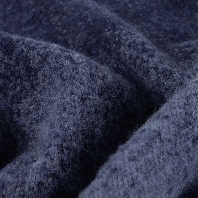Mohair Double Zip Knit  Midnight Blue