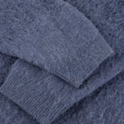 Mohair Double Zip Knit  Midnight Blue