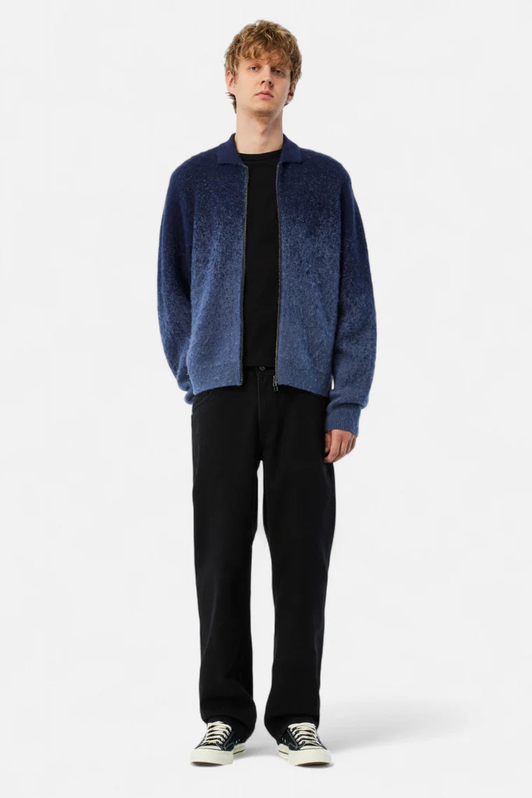 Mohair Double Zip Knit  Midnight Blue