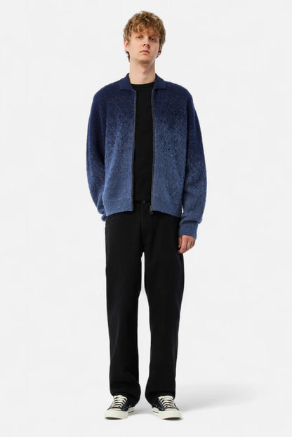 Mohair Double Zip Knit  Midnight Blue
