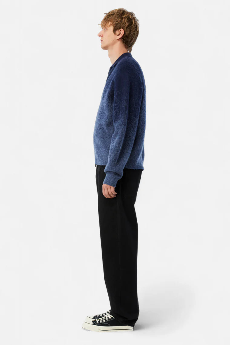 Mohair Double Zip Knit  Midnight Blue