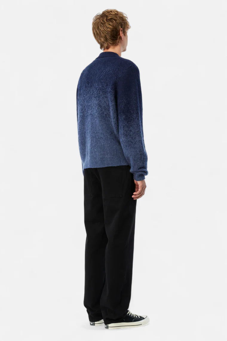 Mohair Double Zip Knit  Midnight Blue