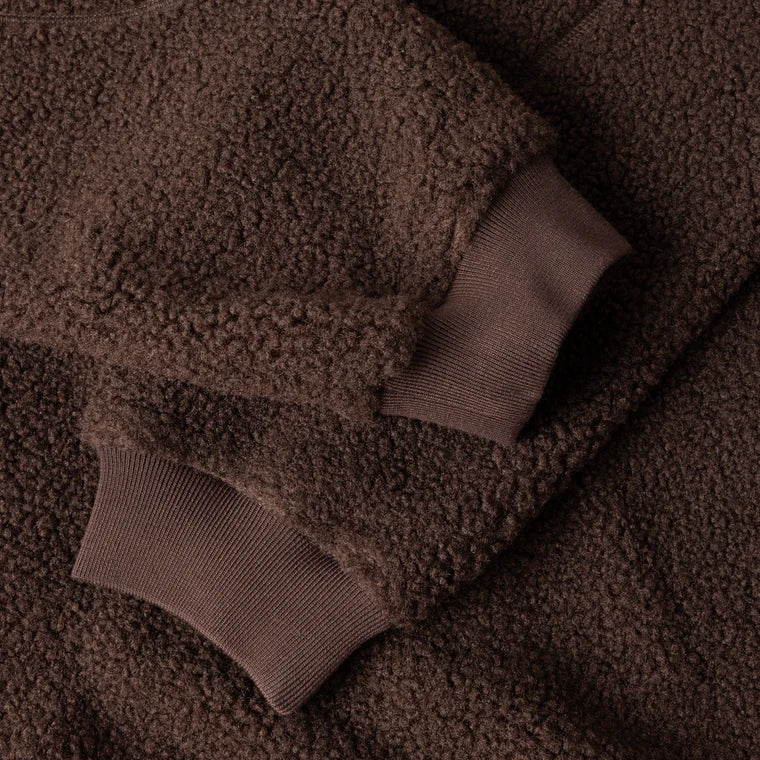 Polar Fleece Sherpa Zip  Brown