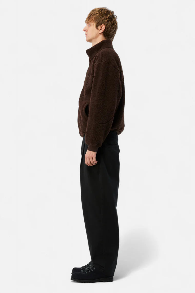 Polar Fleece Sherpa Zip  Brown