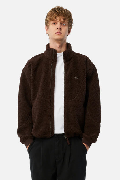 Polar Fleece Sherpa Zip  Brown