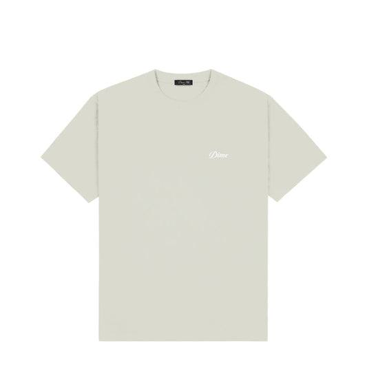 CURSIVE SMALL LOGO T-SHIRT CHARCOAL MOSS