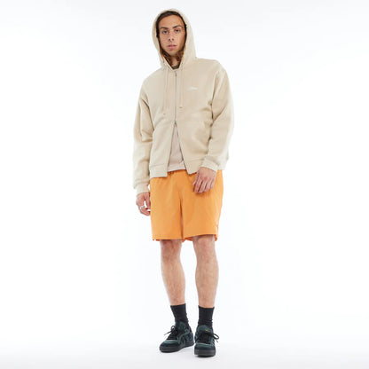 Cursive Zip Hoodie Sand