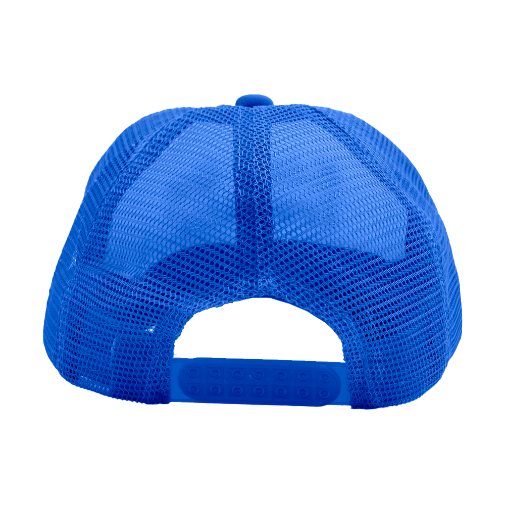 NY Palm Logo Trucker Hat Blue