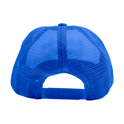 NY Palm Logo Trucker Hat Blue