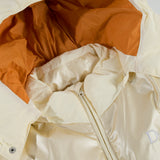 Contrast Puffer Jacket Off White