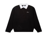 Collared Sweat Shirt Black White