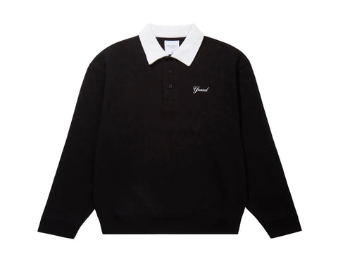 Collared Sweat Shirt Black White