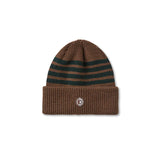Stripe Merino Beanie Brass Dark Green