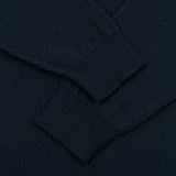 Wave Cable Knit Sweater Navy