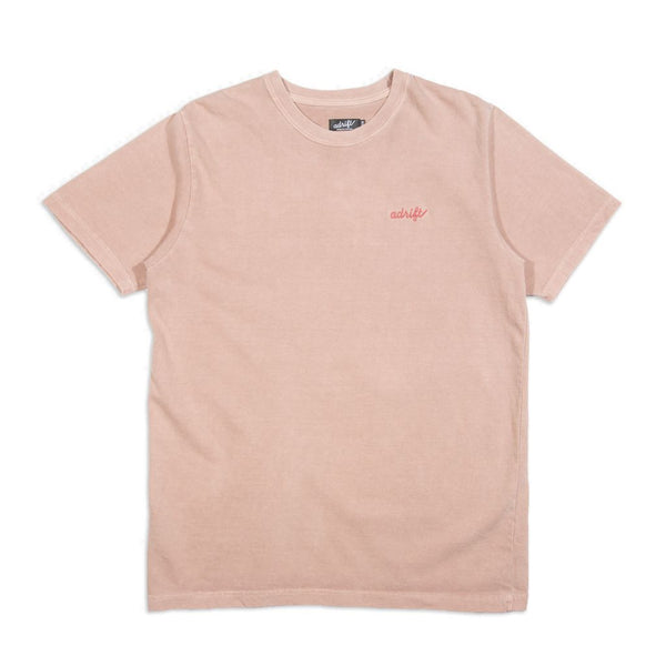 Adrift Micro Script Tee Dusty Rose