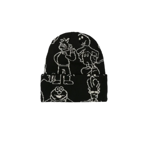 Confused Character Beanie Black