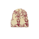 Confused Character Beanie Cream