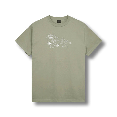 Many Faces Tee Stone Wash Green