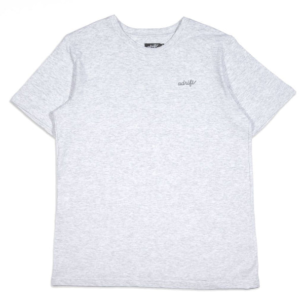 Adrift Micro Script Tee Grey
