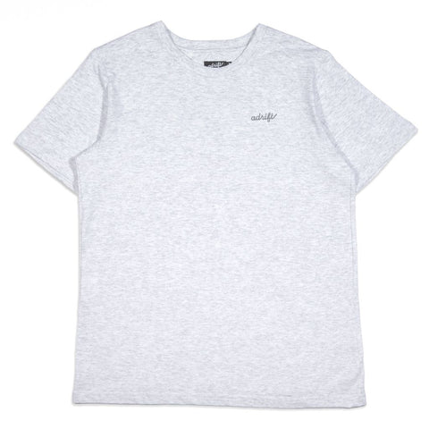 Adrift Micro Script Tee Grey